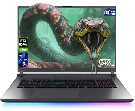 ASUS ROG Strix G18 Ordinateur portable de jeu, Intel Ultra 9-275HX, 32 Go de RAM DDR5, 4 To PCIe SSD, 18 2,5K (2560 x 1600) 240 Hz Nebula Display, N-vidia G-Force RTX 5070Ti, clavier RVB 4 zones, W11