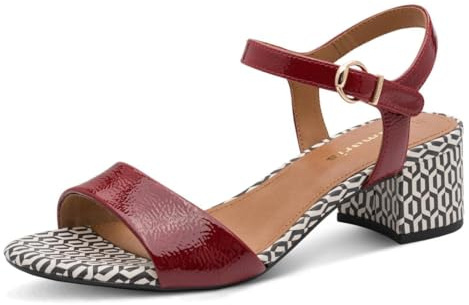 Tamaris Damen Heeled Sandals Synthetik, rot, 42 EU