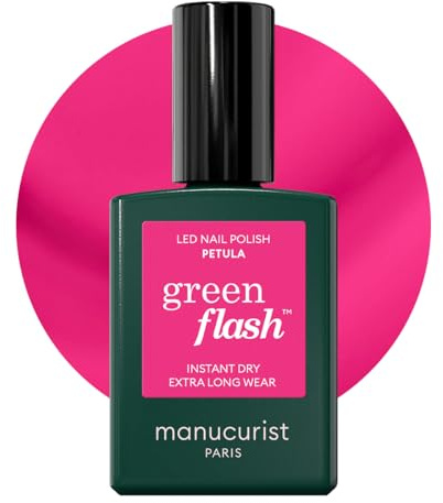 Manucurist Green Flash™ Gel Nagellack Pétula Tiefrosa | Nägel Selber Machen für UV Lampe Nägel - Professionelle Maniküre - UV Lack, 12-Free Lack, Bio-basiert