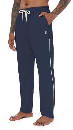 Vortewind Jogginghose Herren Baumwolle Trainingshose Herren Lang Atmungsaktiv ，Sporthose mit 3 Taschen & elastischem Bund für Freizeit