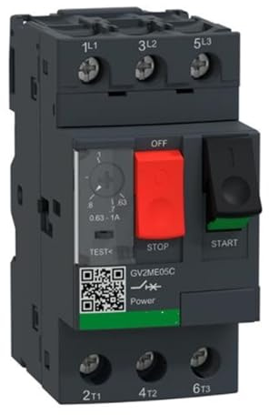 Disjoncteur moteur, GV2, 3P, 0,63-1 A, magnéto-thermique, borne à vis