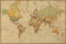 Weltkarte Antik deutsche Version - Vintage - Bildungsposter Plakat Druck 1:45 Mio. - Grösse 91,5x61 cm