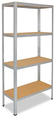 shelfplaza® 180x100x50cm HOME Schwerlastregal verzinkt/Metallregal mit 4 Böden/Kellerregal Metall, Garagenregal, Werkstattregal oder Regal Lagerregal/Steckregal Metall mit 175kg Tragkraft