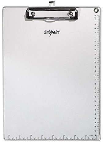 Snopake 15788 Presse-papiers métallique avec clip robuste et guide de mesure Argenté métallisé Format A4