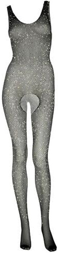 Leg Avenue Women's Bodystocking One Size 89232 - Fishnet tank bodystocking, Black, One Size (UK 6-12) (pack of 1)