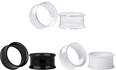 KUBOOZ 3 Paar Set verhindern Allergie Acryl Ohrstöpsel Tunnel Messgeräte Keil Piercings00g