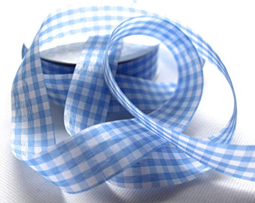CaPiSo 25m Karoband 25mm Vichy Geschenkband Landhaus Schleifenband Vichykaro Dekoband
