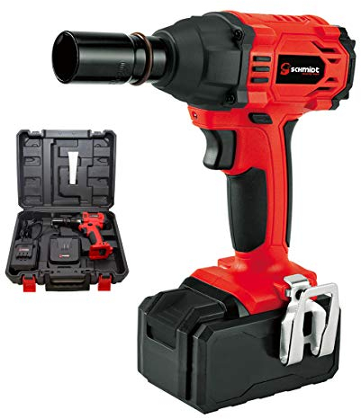 SCHMIDT Akku-Schlagschrauber IW-320 - Kabelloser Schlagschrauber mit 320Nm, Li-Ion 20V Akku, LED-Licht, Vierkantaufnahme im robusten Transportkoffer