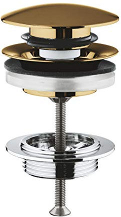 GROHE Ablaufventil mit automatischer Ablaufgarnitur 1 1/4 mit Push-Open, 4 x 10 x 12 cm, Chrom (Referenz: 65807GN0)