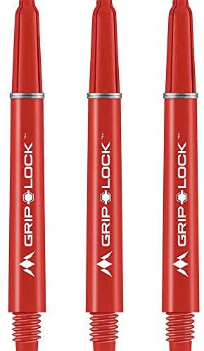 Mission Darts S1070 GripLock Durable Nylon Shafts | Medium Dart Stems | Red