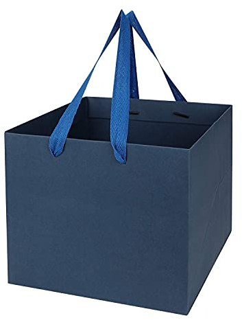 Geschenktasche 5 Stück Geschenkbox Kraftpapier Geschenktüte Gebäck Torte Tragetasche Verpackungstasche Quadratische Einkaufstasche Große Kapazität Papiertüte für Geburtstag Hochzeit Weihnachten