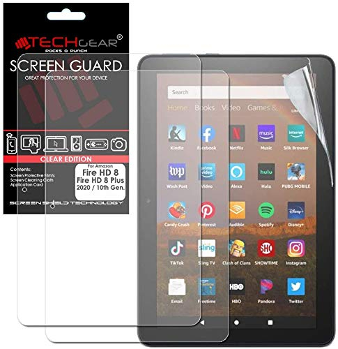TECHGEAR [2 Pack Protection d'Écran pour Amazon Tablette Fire HD 8, Fire HD 8 Plus (12e/10e Génération 2022/2020) Film de Protection Écran Ultra Clair Compatible pour Amazon Fire HD 8 2022