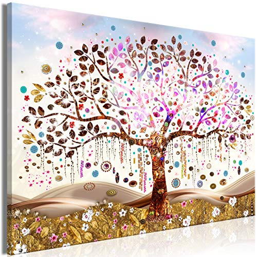 decomonkey Bilder Baum Abstrakt 120x80 cm 1 Teilig Leinwandbilder Bild auf Leinwand Vlies Wandbild Kunstdruck Wanddeko Wand Wohnzimmer Wanddekoration Deko Gustav Klimt