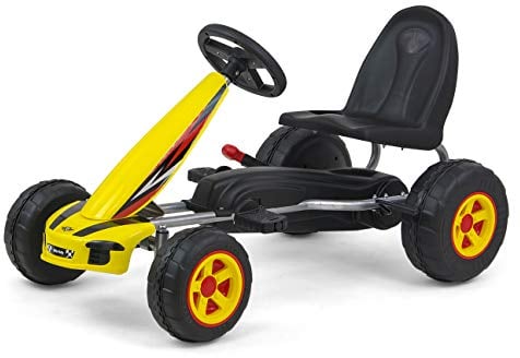 Pedal-Gokart für Kinder Viper Yellow Milly Mally bis 30 kg mit Handbremse