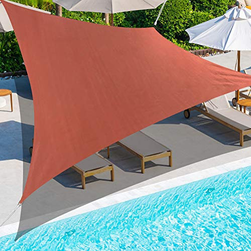 Quadratisches Sonnensegel, 30,5 x 30,5 cm, UV-Schutz, für Terrasse, Deck, Hinterhof, Rasen, Garten, Terrakotta-Rot