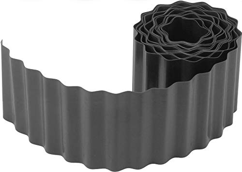 Meister 9957120 Bordure Flexible pour pelouse et Parterre Anthracite 9 m de Longueur et 10 cm de Hauteur en Plastique résistant aux Chocs Facile à Monter Barrière fiable pour Racines/Bordure de