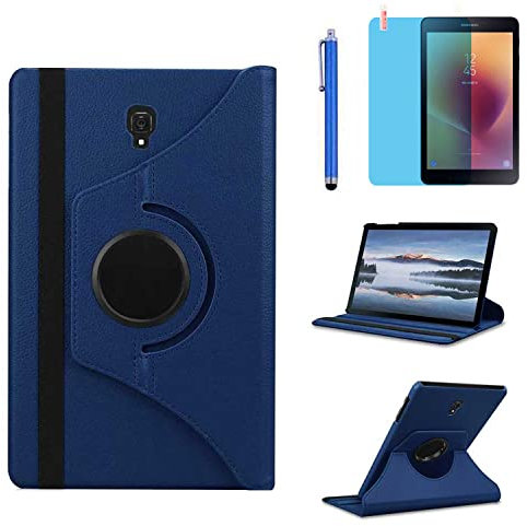 Case for Samsung Galaxy Tab A 8.0 2017 Tablet (SM-T380 SM-T385),360 Degree Rotating Stand Case Full Protective Cover,with Stylus Pen,Screen Film (Deep Blue)