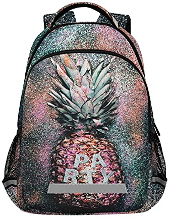Mnsruu Mnrsuu Tropischer Ananas-Rucksack für Studenten, Jungen, Mädchen, Schultasche, Reisen, Tagesrucksack