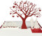 Magic Ants 3D Pop-Up Hochzeitskarte – Roter Baum mit Herzblättern und Brautpaar – Hochzeitsgrußkarte mit Mr. & Mrs. Schriftzug – Enthält Umschlag und Notizkarte