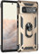 BestST Handyhülle für Google Pixel 6 Pro + Displayschutz, Cover für Google Pixel 6 Pro hülle, 360 Grad Drehbar Ringhalter Handytasche Case Handy Hüllen,Gold