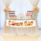 DPKOW Schön Candy Bar Banner für Hochzeit Babyparty Geburtstag Dekoration Zubehör, Stoff Tisch Candy Bar Banner für Taufe Kommunion Ruhestand JGA Abschluss Candy Bar Deko 120 * 30cm