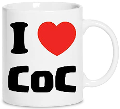 I Love Coc Art Keramik Weiß Tassen Kaffeebecher Cup Mug