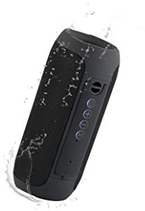 JVC Portable Wireless Speaker with Surround Sound, TWS Stereo Function, Bluetooth 5.0, Waterproof IPX5, up to 18-Hour Battery Life - SPSX3BT,Black