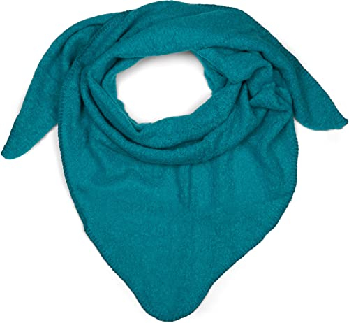 styleBREAKER Damen XXL Strick Dreieck Schal einfarbig leicht meliert, Dreiecktuch, Winter Schal warm weich, Tuch 01017128, Farbe:Aquagrün