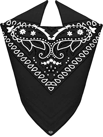 Van Der Rich ® - Bandanas aus 100% Baumwolle Kopftuch für Herren Damen (Schwarz, One Size)