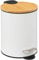 UNIMASA Papelera de baño con Tapa de Madera 3L - Cubo de Basura para baño con Tapa y Pedal Cierre silencioso (Blanco)