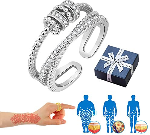 Geneva Stilvoll Dreifach-Spin-Ring,JANSIO Threanic Triple-Spin Ring,Geneva Threanic Triple-Spin Ring (Silver)