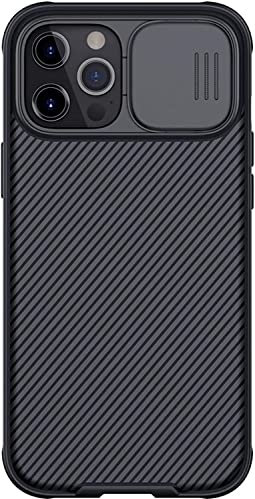 SKXMOD Coque pour iPhone 12 Pro Max 6,7 pouces, coque de protection d'appareil photo à lentille coulissante, coque de téléphone ultra fine antichoc avec pare-chocs en TPU, coque de protection