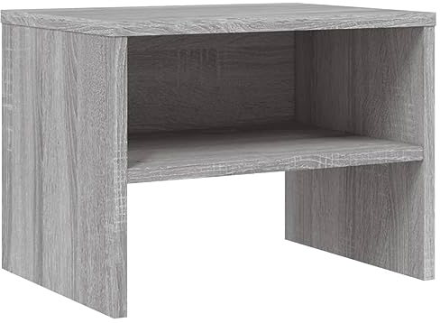 vidaXL Nachttisch, Beistelltisch für Schlafzimmer, Nachtschrank mit viel Stauraum, Nachtkommode Nachtkonsole Nachtkästchen, Grau Sonoma Holzwerkstoff