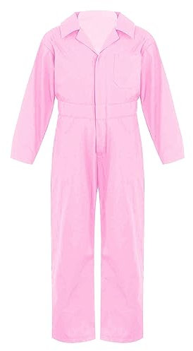 Jowowha Kids Coveralls for Boys Girls Long Sleeve Mechanic Christmas Halloween Boilersuit Costume Jumpsuit Pink 14 Years