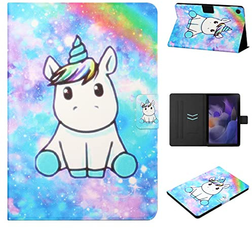 CASAFUNY Hülle für Samsung Galaxy Tab A9 Plus 11 Zoll 2023 (SM-X210 SM-X215 SM-X216) Tablette Schutzhülle Ultradünne Hülle mit Ständer und Kartenschlitz Cover Case für Galaxy Tab A9+ 2023, Einhorn