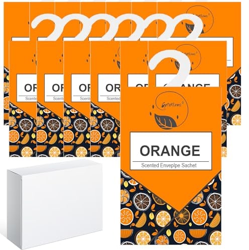 14pcs Wäscheduft Schrank, Duftsäckchen Kleiderschrank Dufterfrischer, Schrankduft Frische, Duftbeutel Kleiderschrank Duft Hanging Beutel, Schrankdeo Natürlichen Geruch Sachet, Duftsachet (14Orange)