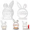 ALEFBET Silikonform Kerzenhalter, Silikon Gießform Ostern Hase, Silikonformen Gießformen Kerzenhalter Ostern, Gipsformen zum Gießen Osterhase (Einsatz - Kaninchen)