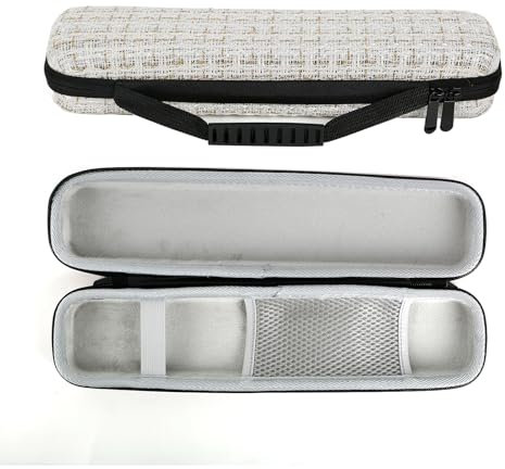 Custodia in EVA per piastra per capelli, custodia da viaggio per strumenti per capelli, organizer per piastra in EVA, custodia rigida da viaggio, custodia protettiva con design ammortizzante (nero)