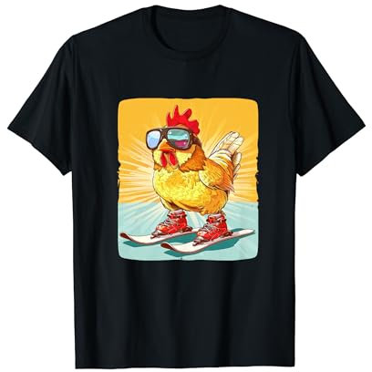 Lustiges Wintersport-Kostüm für Hühner- und Ski-Liebhaber T-Shirt