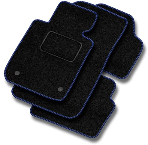 SMK Velours Standard fussmatten Auto passend für Mitsubishi Colt VI 2005-2009 - Standard, Gewebt, Blau fußmatten Auto - Erleben Sie neuen Fahrkomfort mit einem Velours- Auto fußmatten Satz für Ihr A