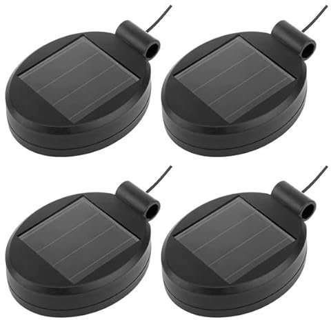 Kopinma 4 Pack Solar Lamp Replacement Top, Solar Panel, Lantern Lid Light Bulb, Led Replacement Top Battery Box for Outdoor Garden Patio Walkway Yard Hanging Lanterns
