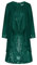Elegant Midi Hochzeitsgastkleid Mutter der Braut Kleid Sexy Vintage Solid Farbe Ausgehen Paillettenkleid mit Chiffon-Schal Dunkelgrün XXL