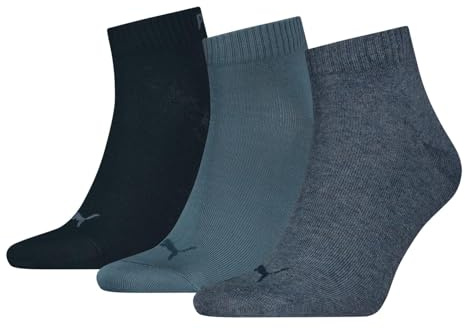 PUMA Unisex Plain Recycled Cotton Quarter Sock (3er Pack)