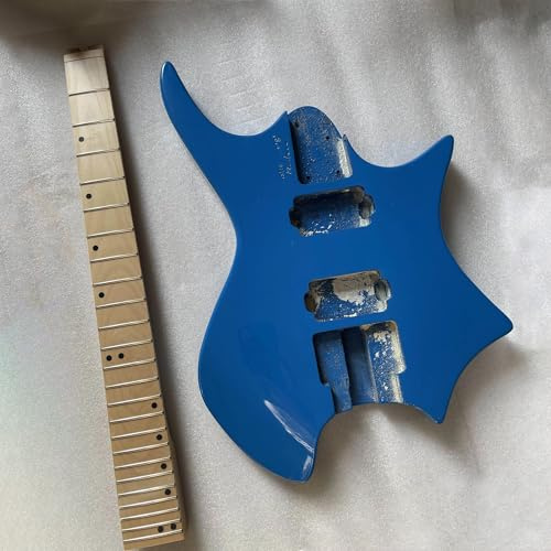 Ersatzteile für Gitarrenkorpus Mini Headless E-Gitarre 34 Zoll Unlackiert 6 Saiten Linde Korpus Und Hals Ahorn Matt Gitarrenteil