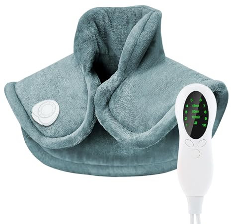 Heat Pad for Neck and Shoulder with 10 Heat Options, 45-120 Min Auto-Off Timers, Heated Neck Wrap for Pain Relief, Neck Warmer for Men Women Elderly - Fast Heat Heating Pad