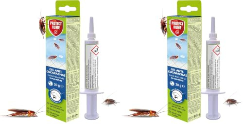 PROTECT HOME Gel anticucarachas de acción inmediata, eficacia Total, Sencillo y fácil de Usar. Gel Profesional con jeringuilla 20g, 86601117 (Paquete de 2)