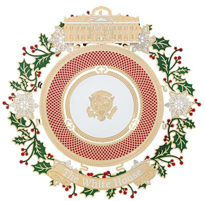 Official 2025 White House Christmas Ornament – Honors 150 Years of White House State Dinners, 24k Gold-Finished Brass, Includes Ribbon & Booklet, Collectible Gift in Keepsake Box, Made in USA