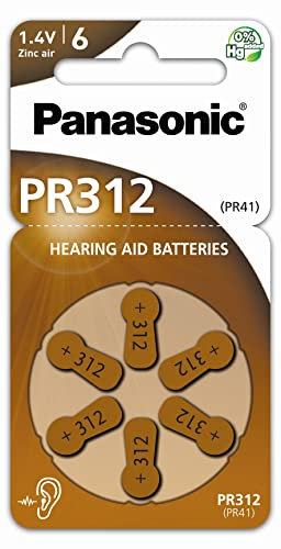 Panasonic P312 Hearing Aid Batteries, Pack of 120, Brown, 1.4 V Zinc-Air, PR41