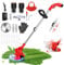 Desbrozadora Batería, de 450 W 12 V, con 8500 RPM, Varilla telescópica Ajustable (88-125 cm),3 en 1 con 3 Tipos de Cuchillas para Corte de Jardín Adecuado para Céspedes Y Jardines Pequeños Y Medianos