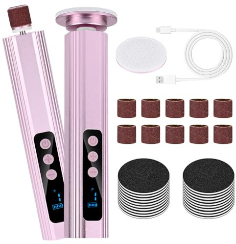 2 in 1 Rimuovi Calli Elettrico,Pedicure Elettrico Professionale Piedi con Display LCD, Lima Elettrica per Piedi, Velocità Regolabile, Set Calli Rimozione Ricaricabile, per Screpolata e Morta (rosa)